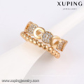 14091 Fashion jewelry copper alloy ring, latest 18k gold color zircon ring designs for girls